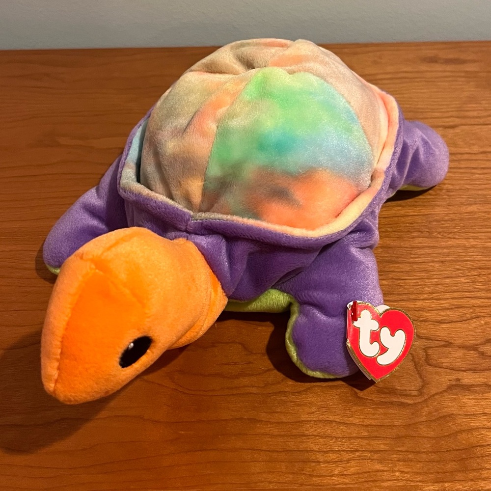Ty Colorful Turtle Plush with Orange and Purple